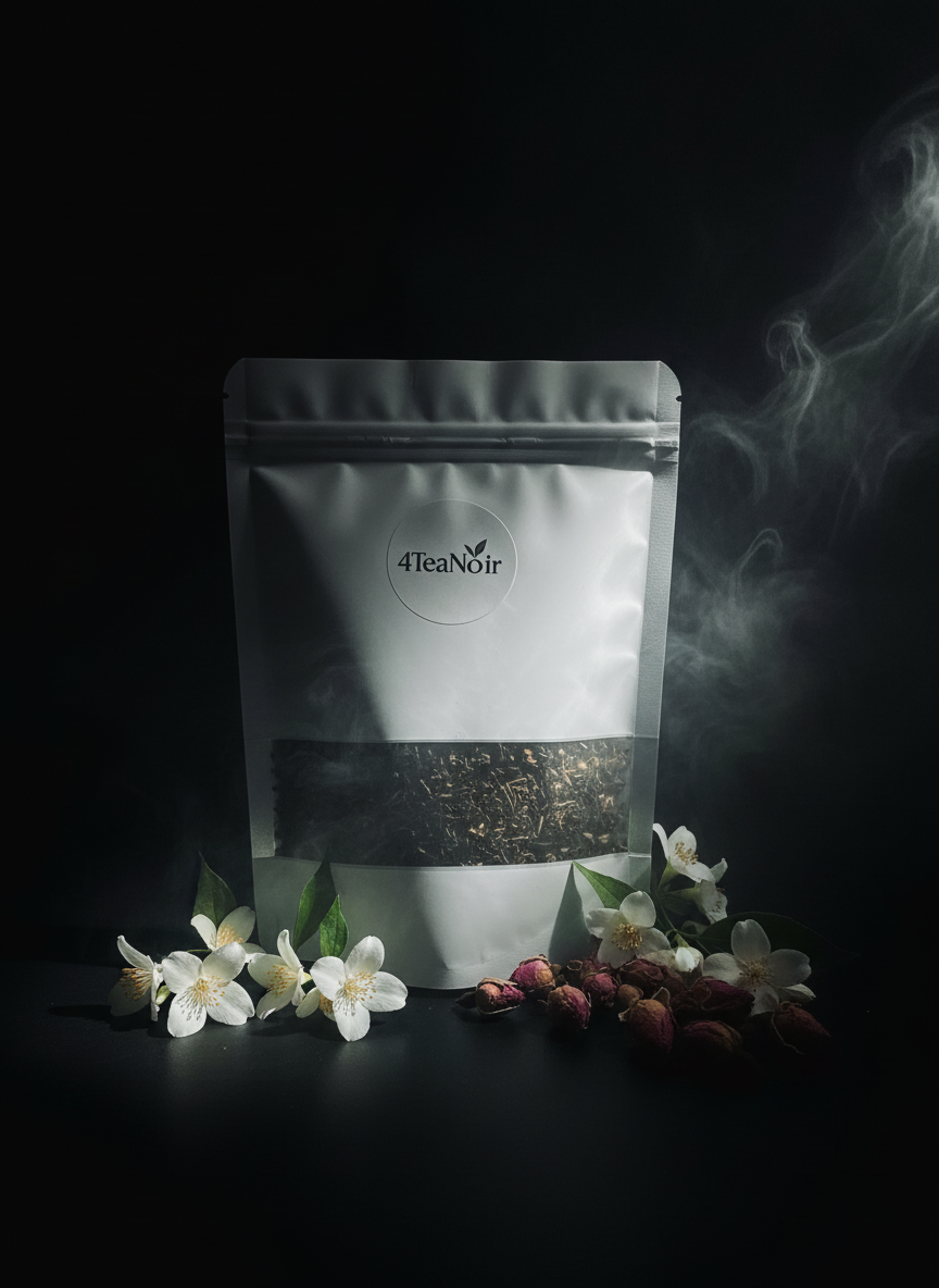 Mysterieuze 4TeaNoir met jasmijn en rozenknopjes