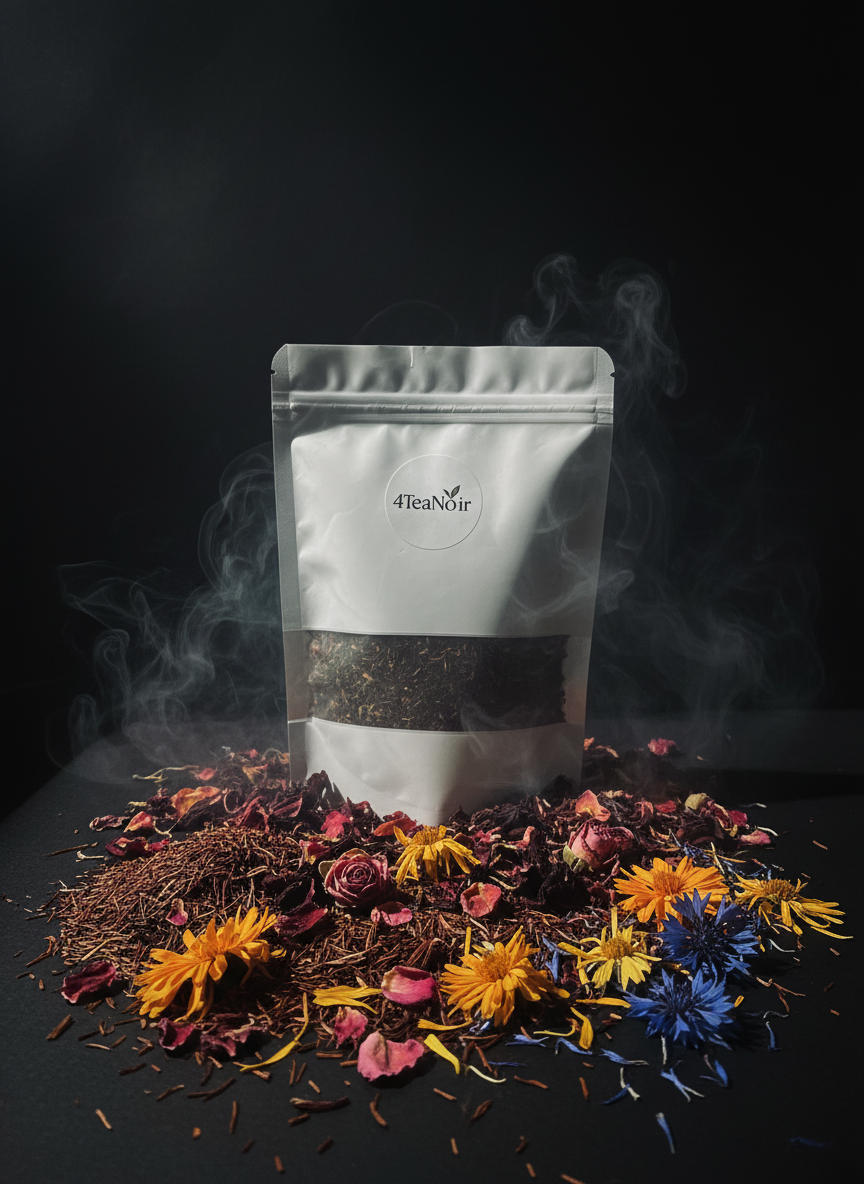 Mysterieuze 4TeaNoir met rooibos en bloemen mix