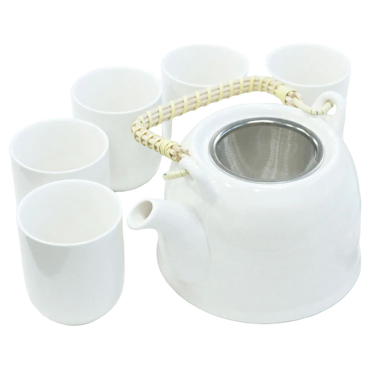Theepotset voor kruidenthee – klassiek wit