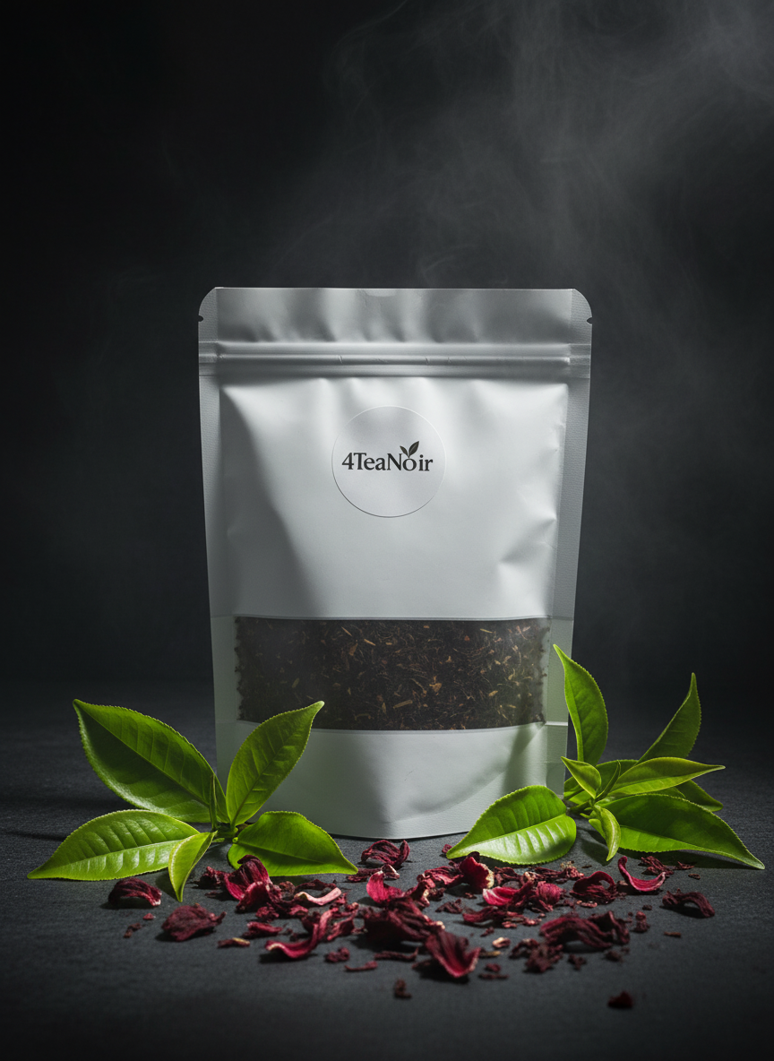 Mysterieuze 4TeaNoir met groene thee en hibiscus