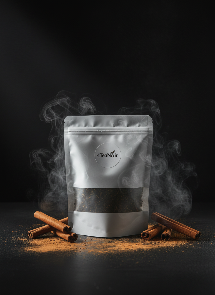 Mysterieuze 4TeaNoir met kaneel stokjes en poeder