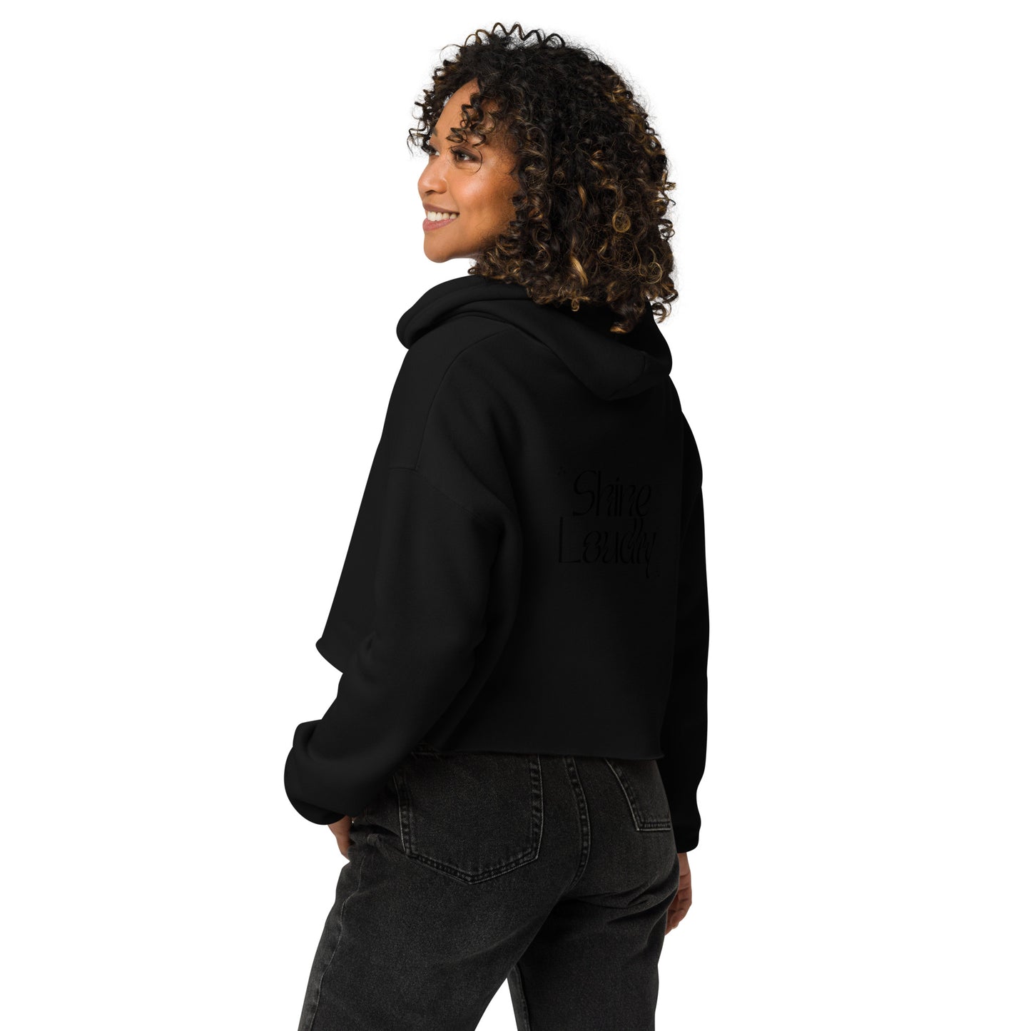 Hoodie Glow Quietly, back Shine loudly.4Teanoir. back.Black