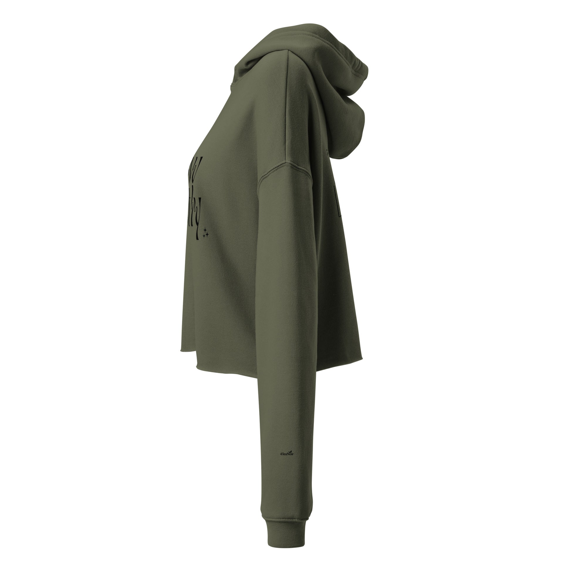 Hoodie Glow Quietly, back Shine loudly.4Teanoir. green.side