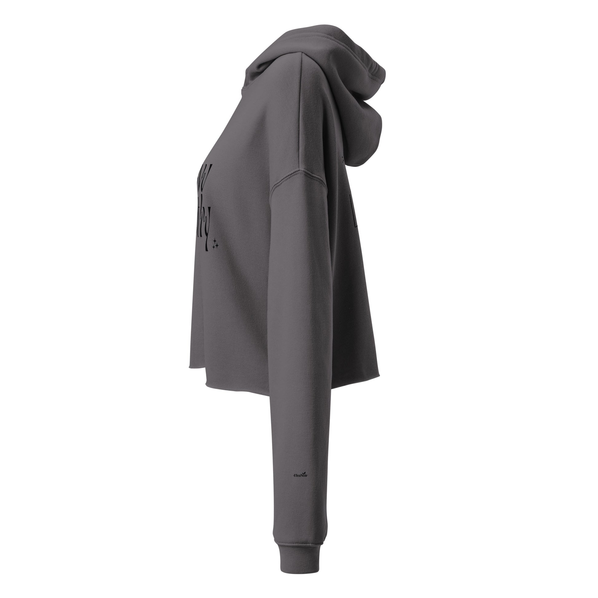 Hoodie Glow Quietly, back Shine loudly.4Teanoir. side.grey